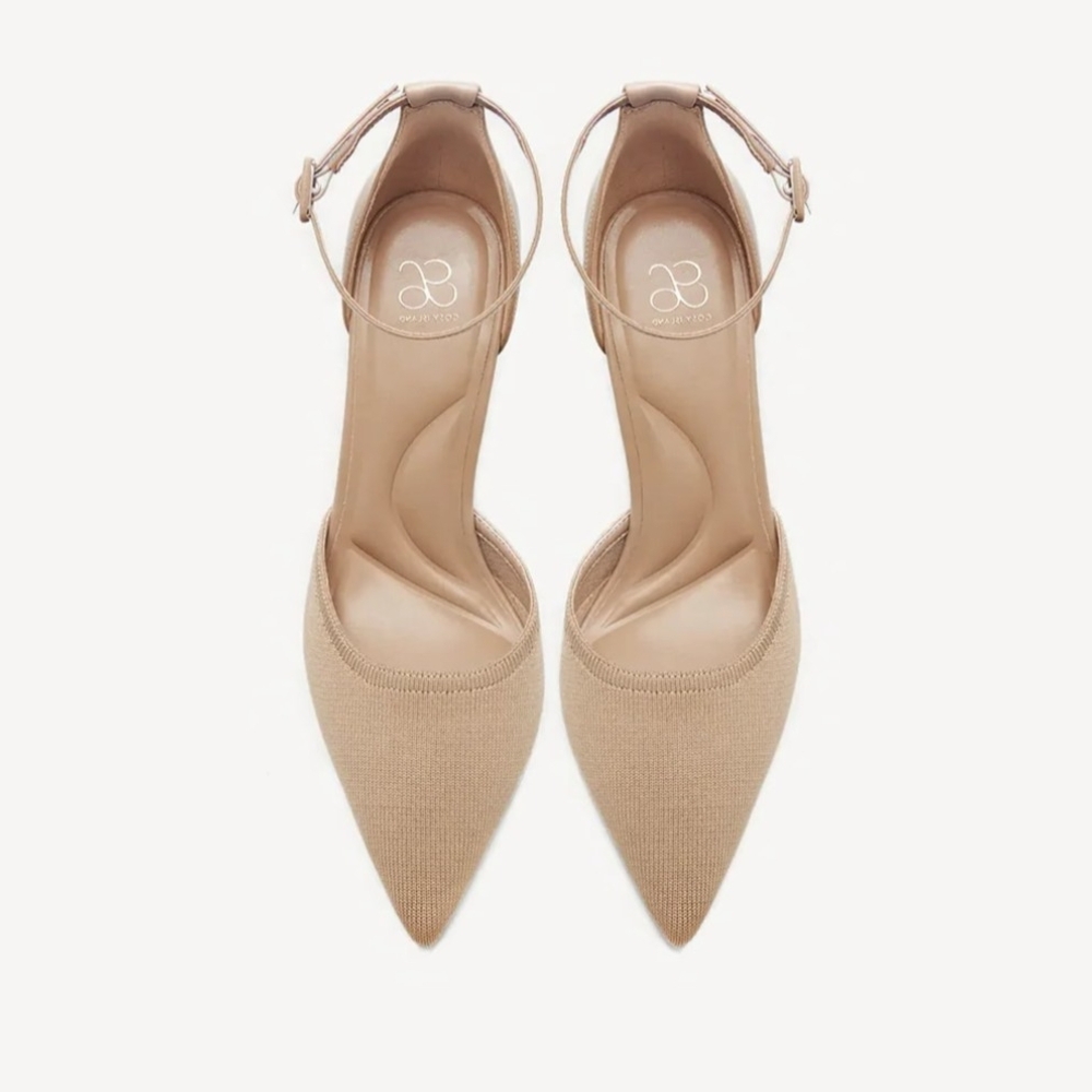 Nude Pointed Ankle-Strap Pump - Picture 4 of 12